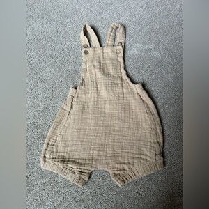 Brown Linen Overalls – Size 74 (6-12 Months)